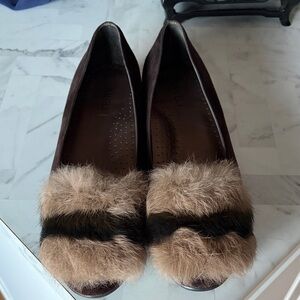 Van Eli Brown Fur-Trimmed Loafers